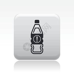 单个危险瓶图标的矢量插图液体标签背景图片