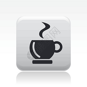 单一咖啡图标矢量插图杯子早餐背景图片