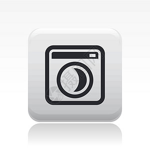 电器图单一洗衣机图标的矢量插图插画