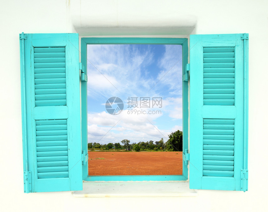 带有自然国的希腊风格窗口窗口装饰品环境商业房间艺术蓝色办公室阳光天空玻璃图片