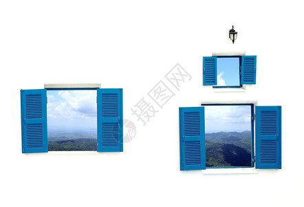 带有山和天空视图的希腊风格窗口建筑装饰品建筑学花园窗户艺术房子房间框架场景背景图片