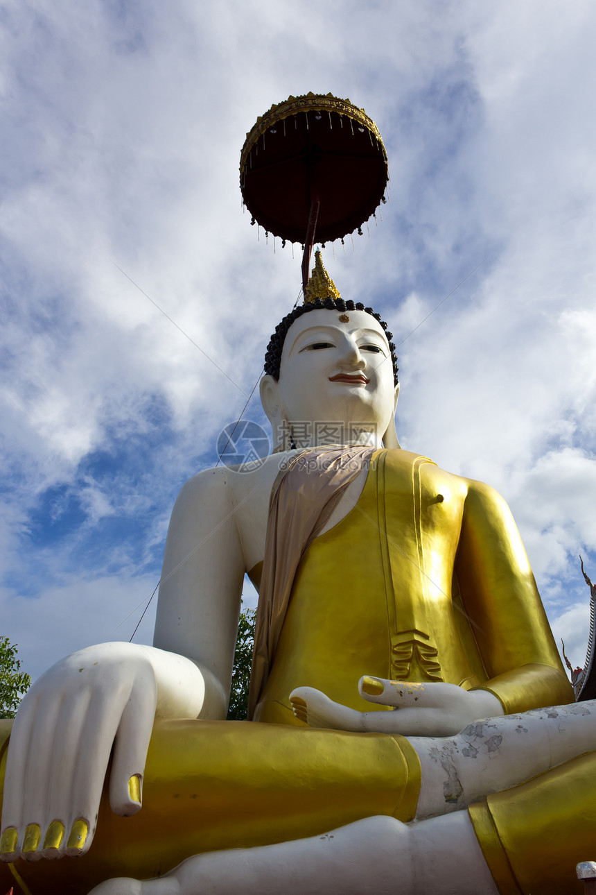 泰佛图像宗教佛教徒雕像天空崇拜蓝色冥想艺术图片