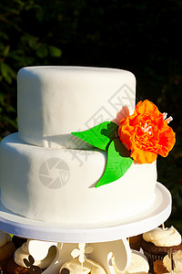 简单的白结婚蛋糕背景图片