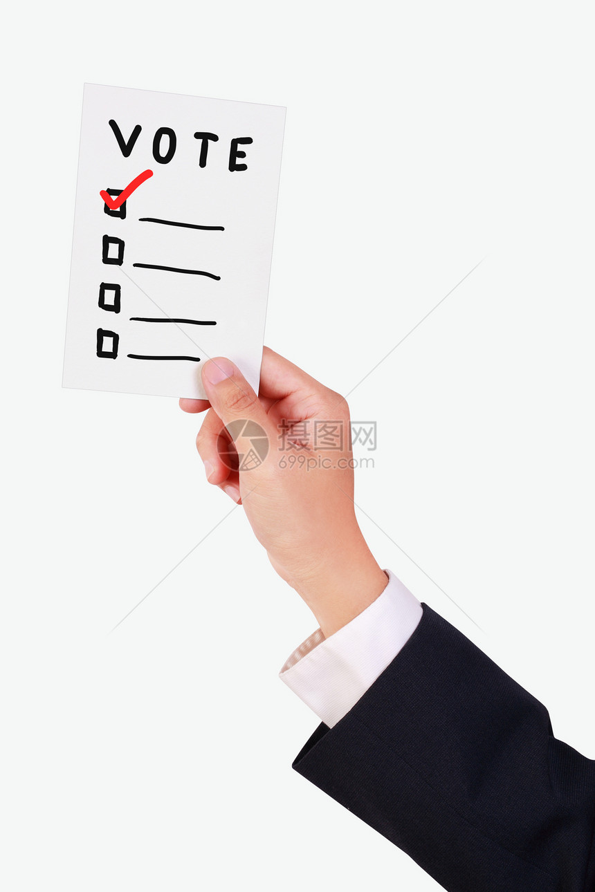 商务人士持有白纸箭头标志经理卡片商业套装手势选举手指白色图片
