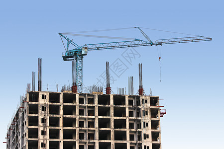 建筑工地水泥起重机金属建设办公室城市商业工程背景图片