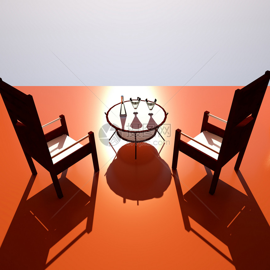 日落餐厅家具设施日落日出梦幻椅子款待餐厅假期蓝色图片