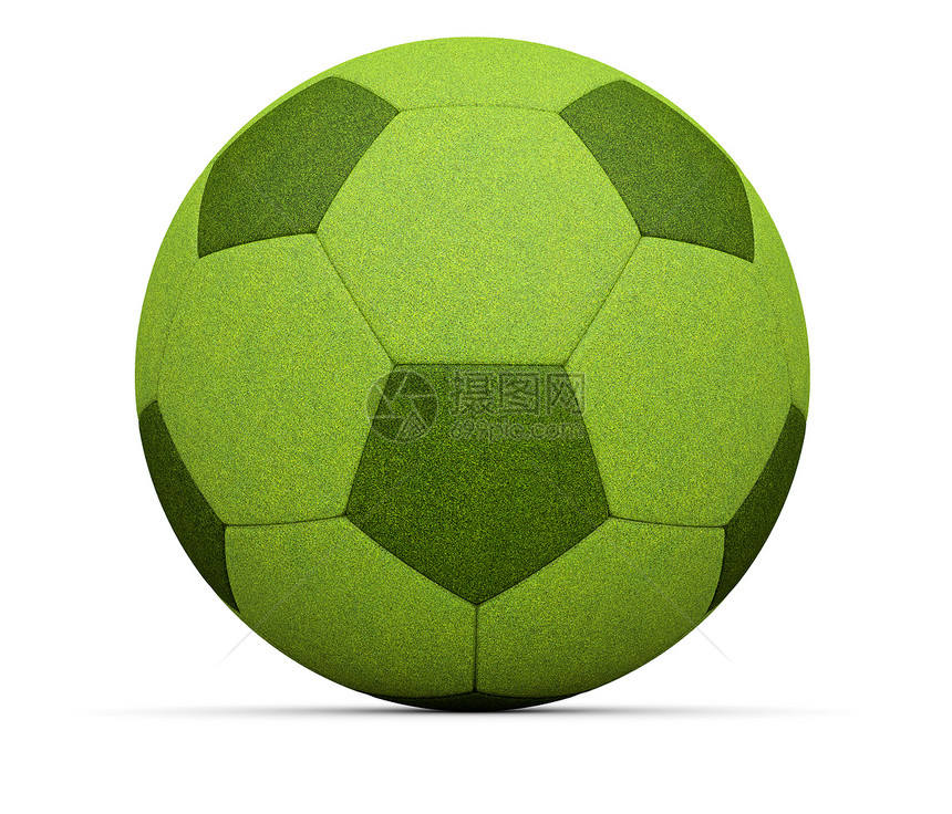 孤立的生态足球圆形休闲绿色皮革工作室白色图片