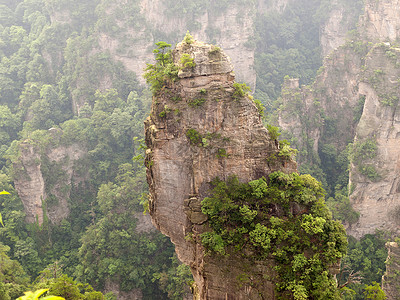 世界到处是精彩张家吉的岩石山遗产公吨柱子化身石头悬崖岩溶国家风景公园背景