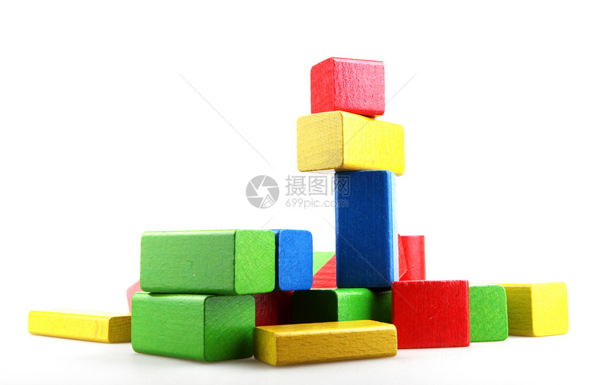 砖块建筑婴儿木头绿色黄色构造操场童年孩子喜悦学习图片