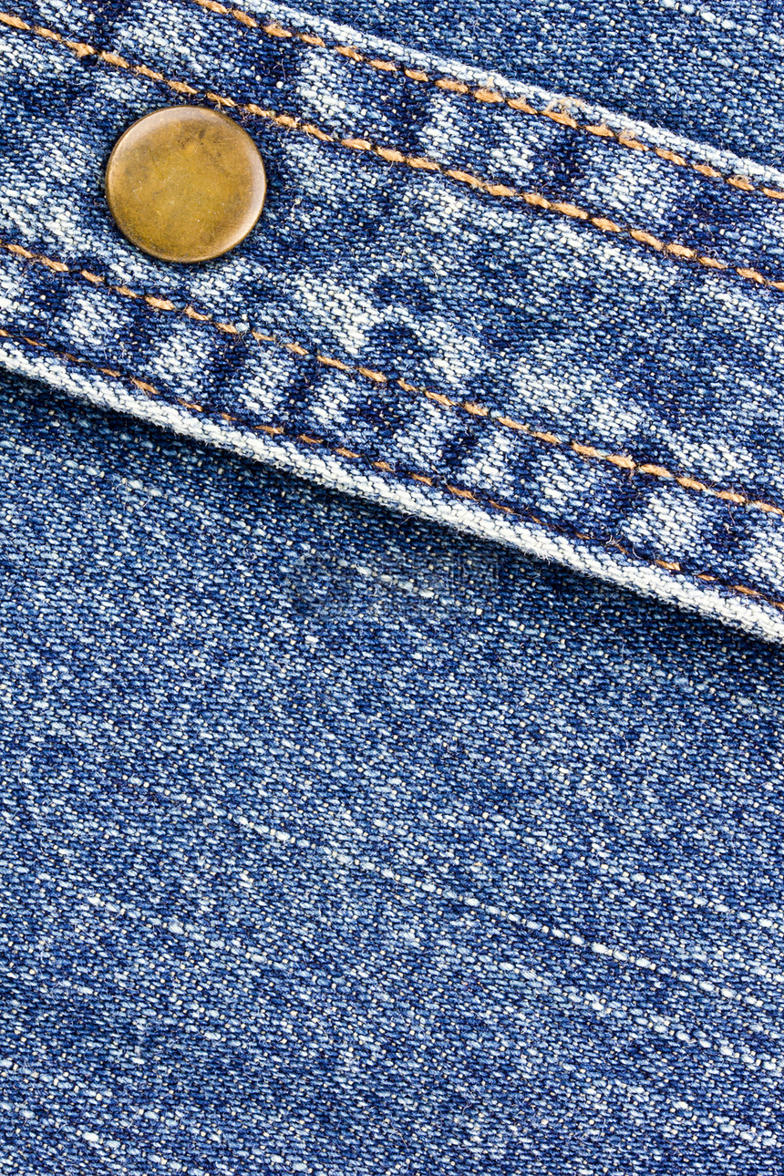 蓝色 Denim缝纫牛仔布棉布编织织物衬衫内缝材料金属纺织品图片