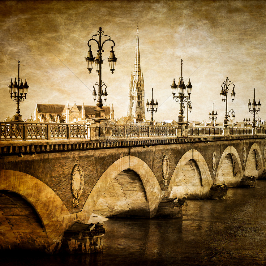 波尔多河桥 圣米歇尔大教堂历史性建筑学文化历史运输场景旅游建筑艺术资产阶级图片
