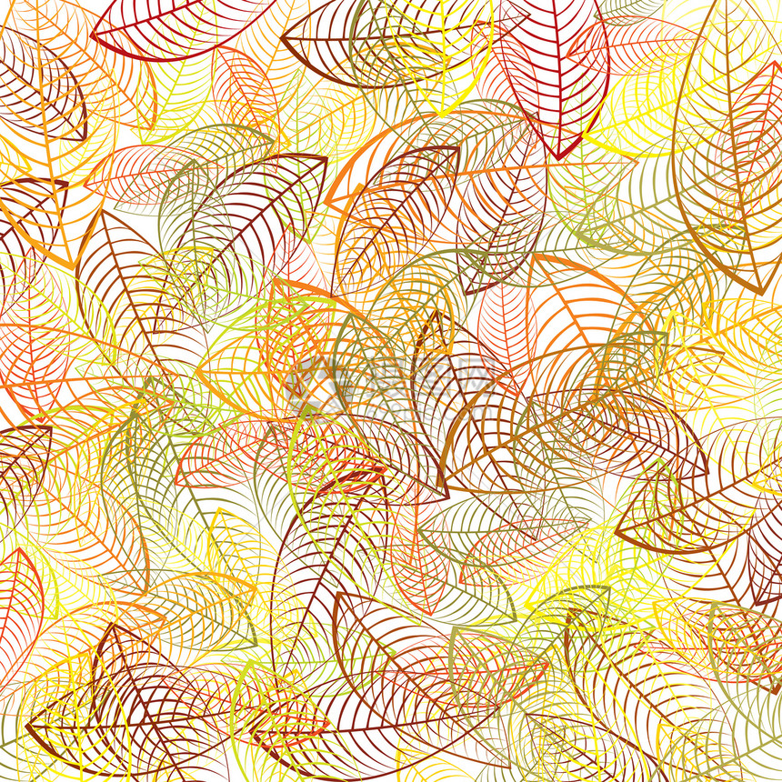 秋叶背景墙纸风格季节花园森林叶子插图收成装饰图片