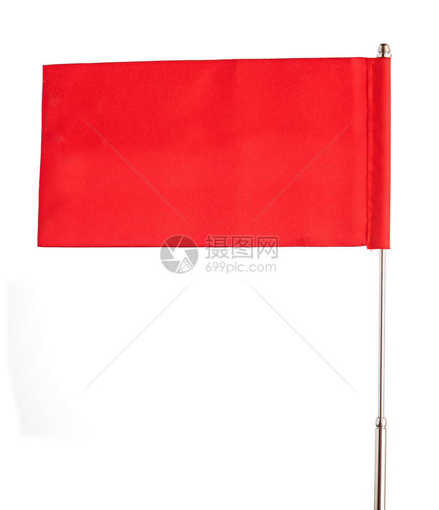 红旗在风上挥舞 孤立于白色之上展览展示摄影邮政框架打败概念横幅海浪旗帜图片