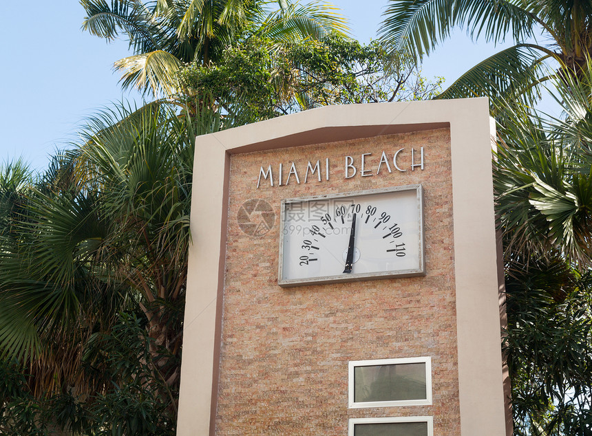 南迈阿密海滩外温度计图片