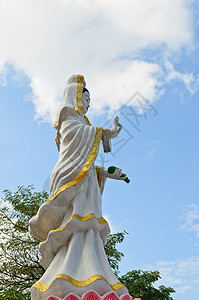 关燕雕像怜悯信仰精神菩萨女神文化宗教女性雕塑冥想背景图片