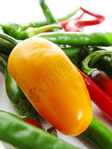辣椒类绿色红色胡椒橙子黄色高清图片