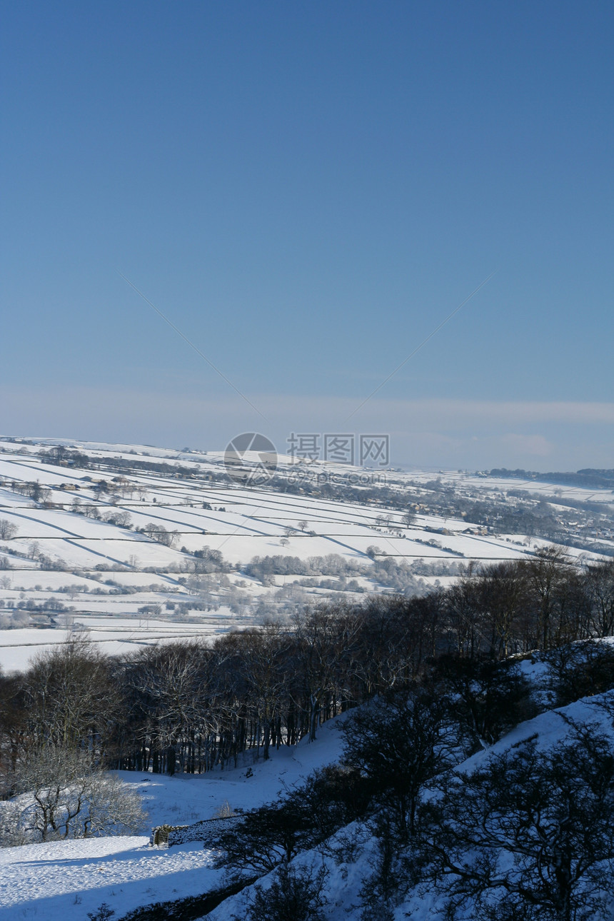 白雪日冻结白色墙壁树木图片