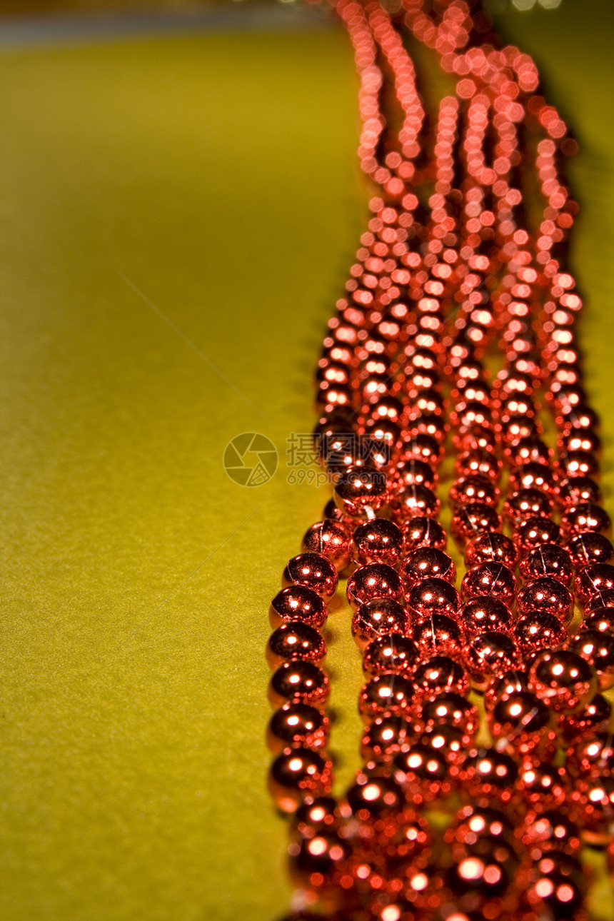 红圣诞珠金子珠子红色火花设计装饰品元素图片