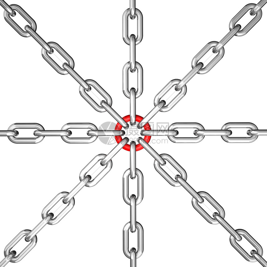 链链分组团结红色概念团体工业插图联盟灰色力量金属图片