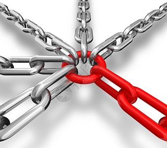 链链分组安全联盟红色团体灰色枷锁插图风险工业概念背景图片