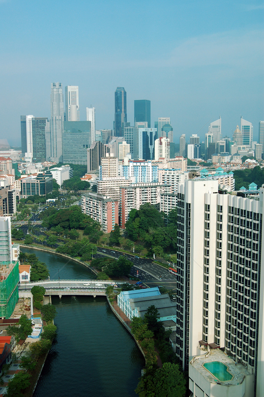 新加坡市视图摩天大楼旅游市中心蓝色商业旅行中心建筑物天空金融图片