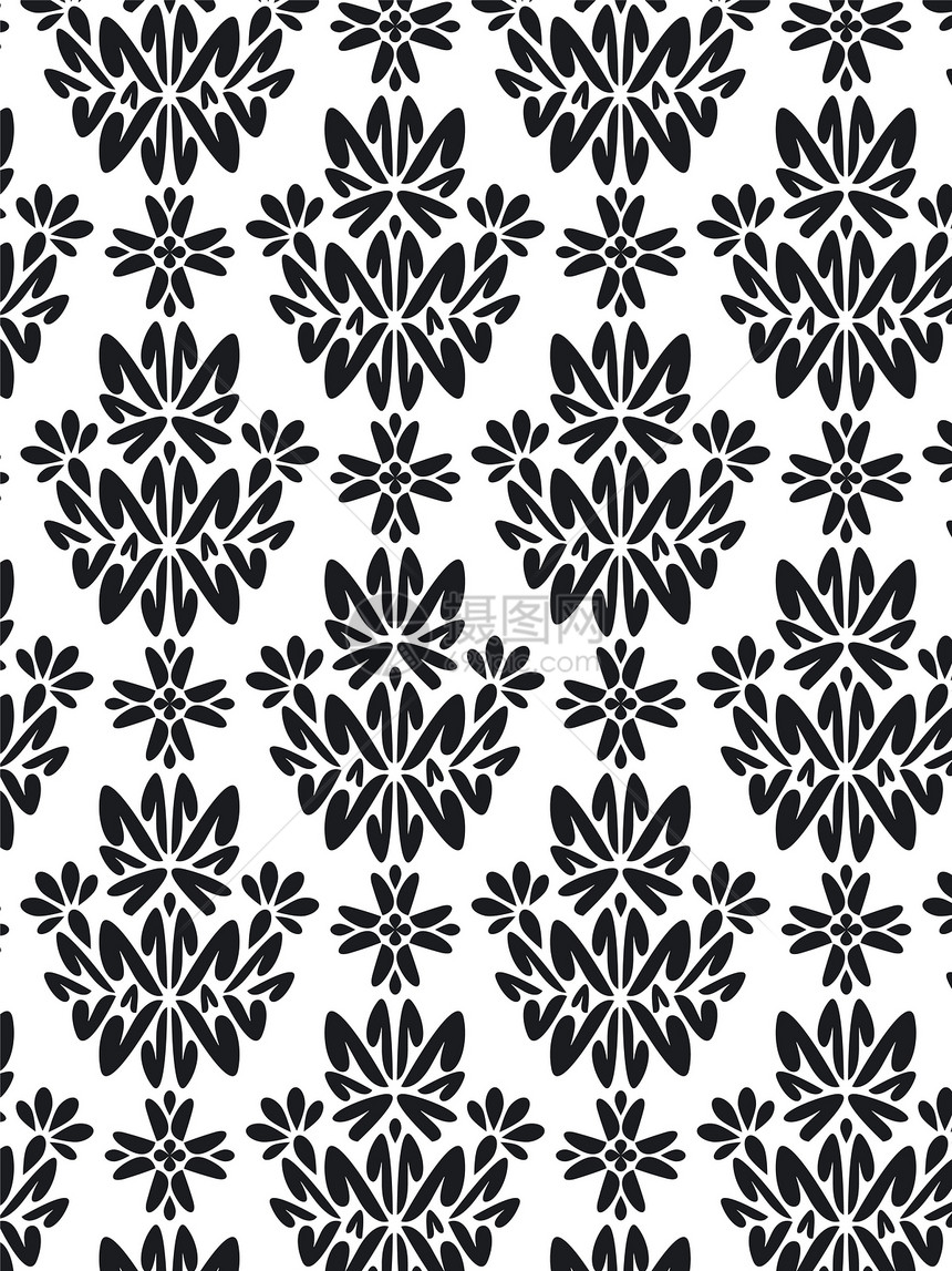 达马斯克树叶形态包装夹子装饰品墙纸织物来源黑色皇家艺术丝绸图片