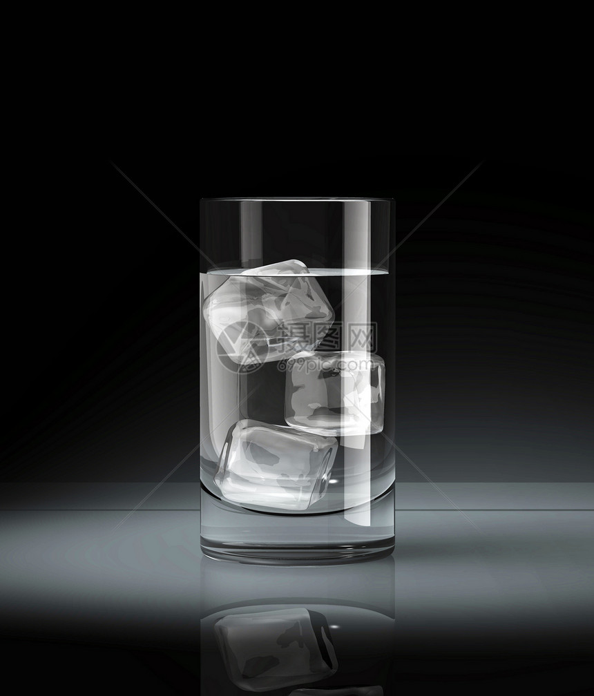 水玻璃杯背光混响镜子液体寒冷饮食水晶正方形反射矿物图片
