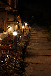 夜间照明别墅小屋火炬背景图片