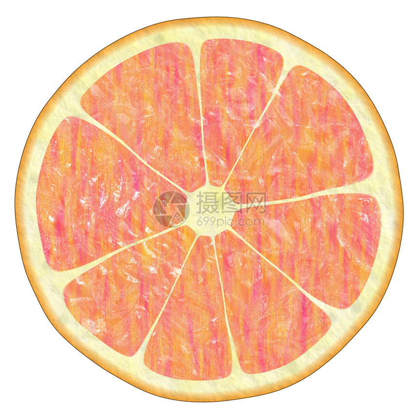 红橙红色水果剪切狭缝橙子绘画插图柚子图片