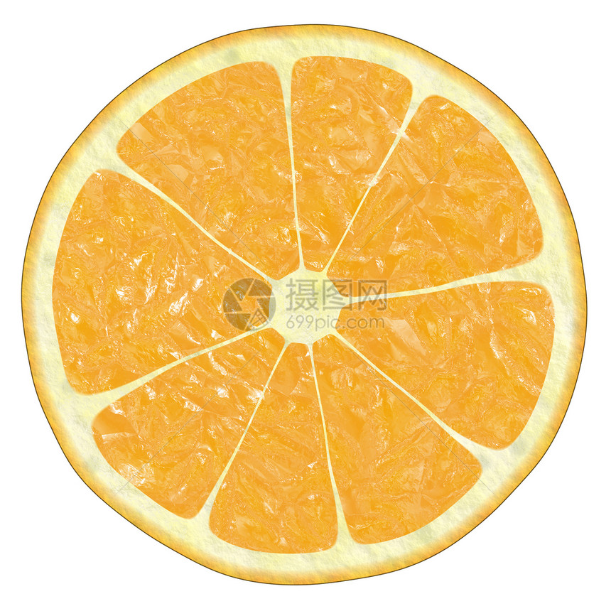 橙色水果狭缝插图绘画剪切图片