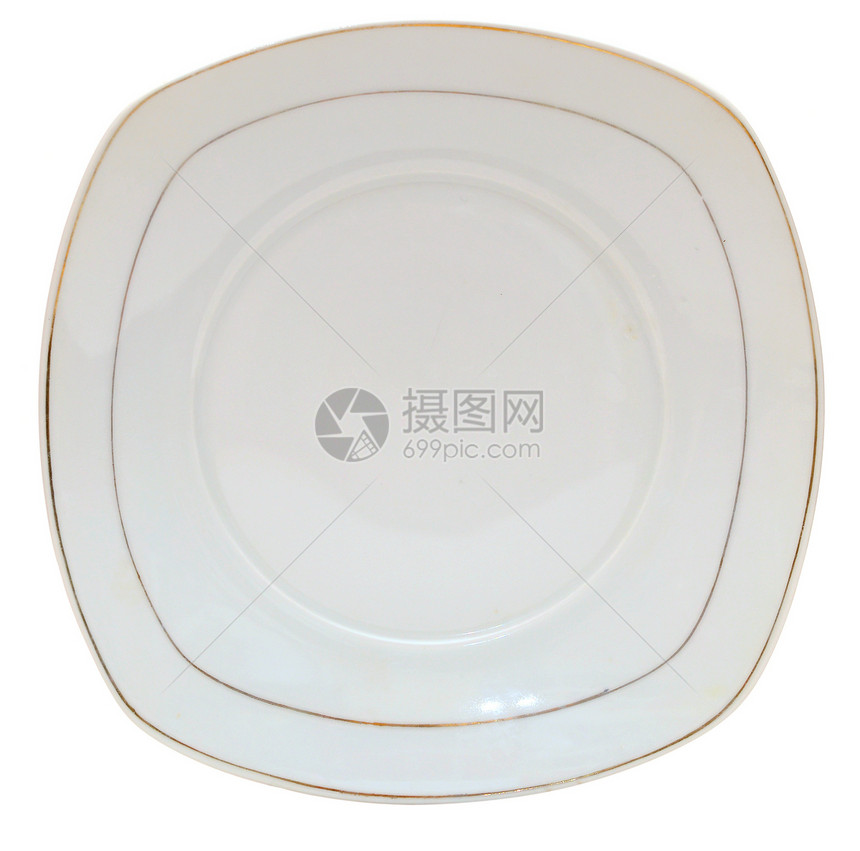 白背景上的板块餐厅饮食烹饪盘子用具圆形白色食物用餐厨房图片