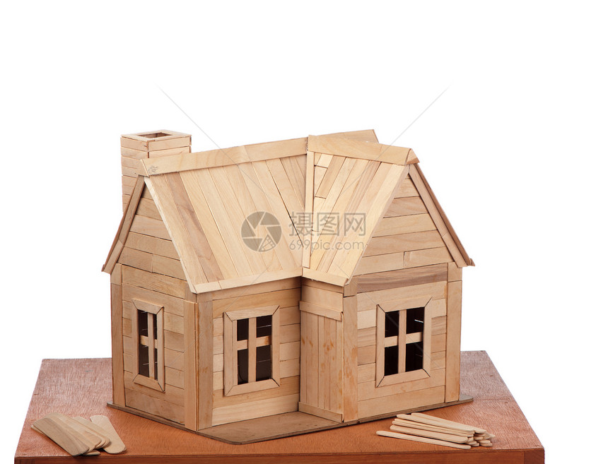 冰屋框架玩具构造房子建造木头项目工艺白色教育图片