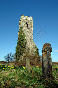 兰沃斯教堂英语教会办公室石头尖塔高清图片