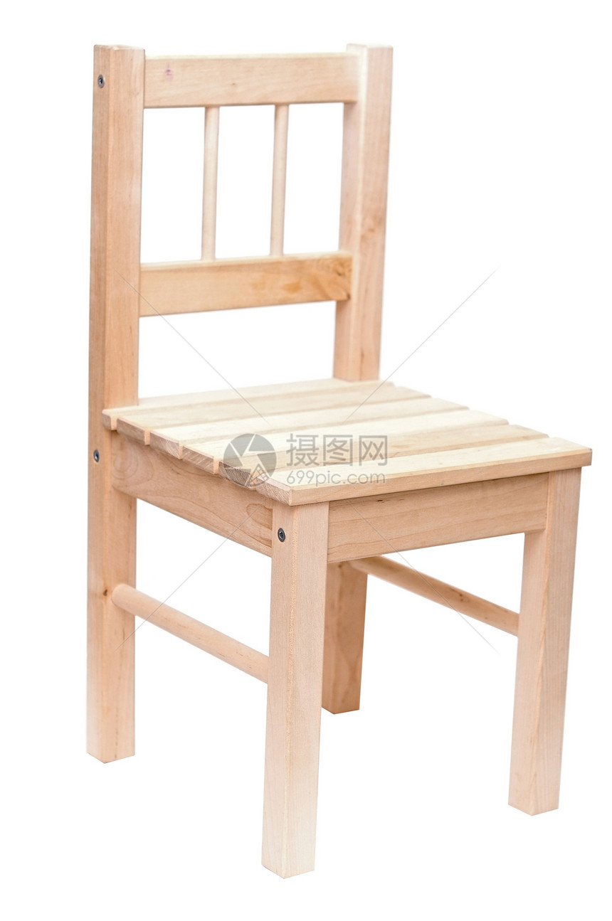 白色上孤立的木椅风格凳子商业空白工业艺术奢华棕色建筑学木头图片