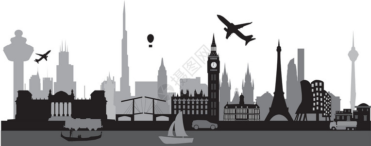 伦敦飞机旅行世界天线教会气球英语世界建筑学景观插图吸引力建筑地标设计图片