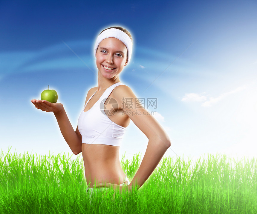 运动和健康食品节食仪表喜悦食物身体幸福健身房营养水果卫生图片