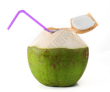 椰子食物热带水果吸管对象气候果汁背景图片