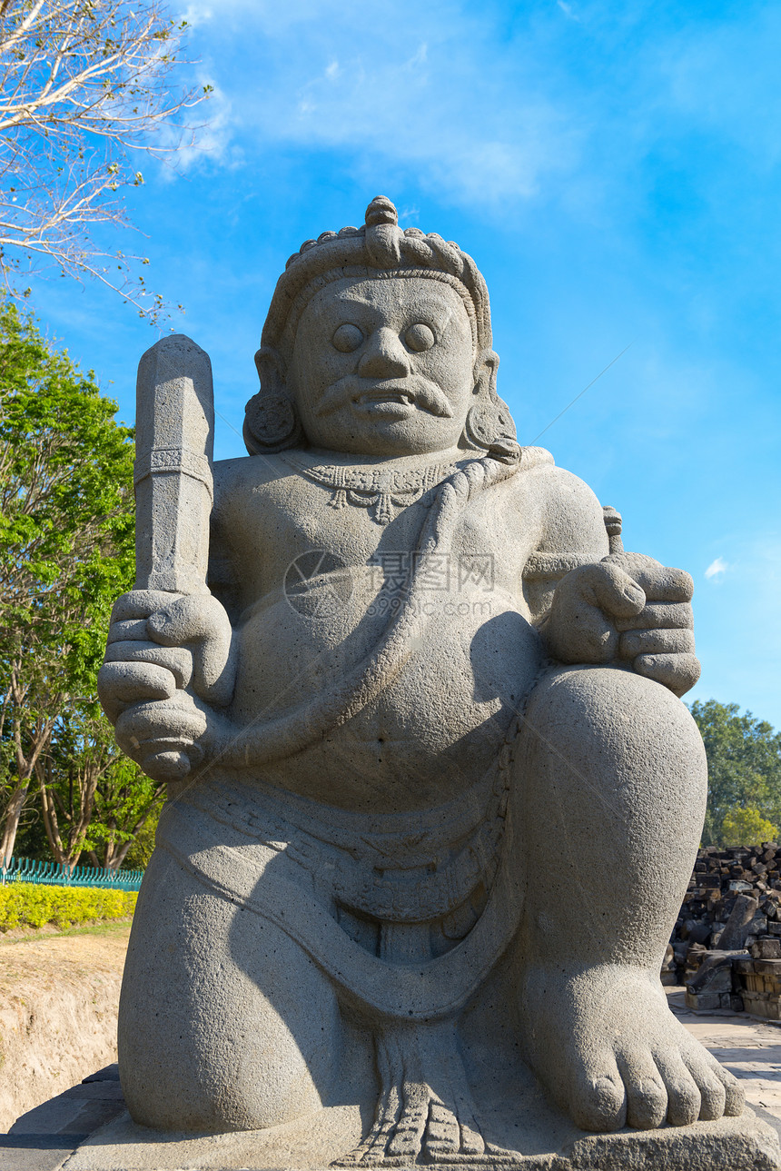 印度尼西亚爪哇Candi Sewu佛教建筑群监护人监护人宗教废墟石头历史性历史传统遗产精神文化图片