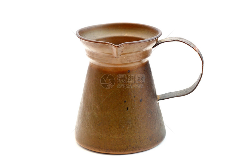 孤立的旧茶壶黄铜传统厨具收藏青铜合金金属用具古董图片