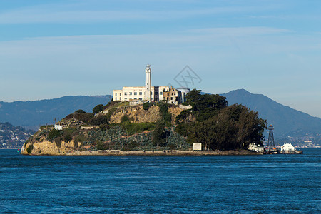 国家海洋博物馆美国旧金山Alcatraz岛旅游国家灯塔建筑游客地方爬坡监狱博物馆地标背景