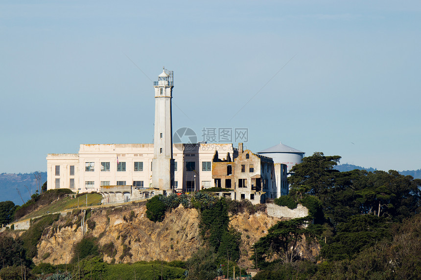 美国旧金山Alcatraz岛旅行天空吸引力景观国家旅游监狱结构外观安全图片