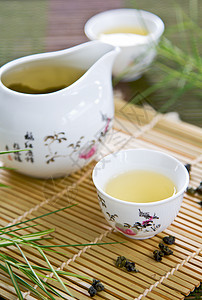 乌龙茶扭曲香味玻璃文化饮料茶点营养香气竹子茶叶背景图片