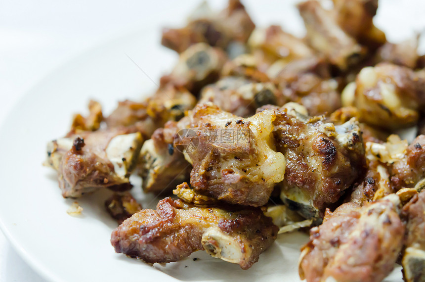煎炸猪肉零食肋排薯条盘子烧伤空闲肋骨食物美食图片