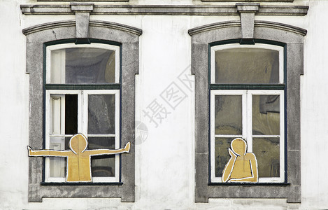 装饰窗口绘画勘探地面建筑建造家园玻璃房子石头房屋背景图片