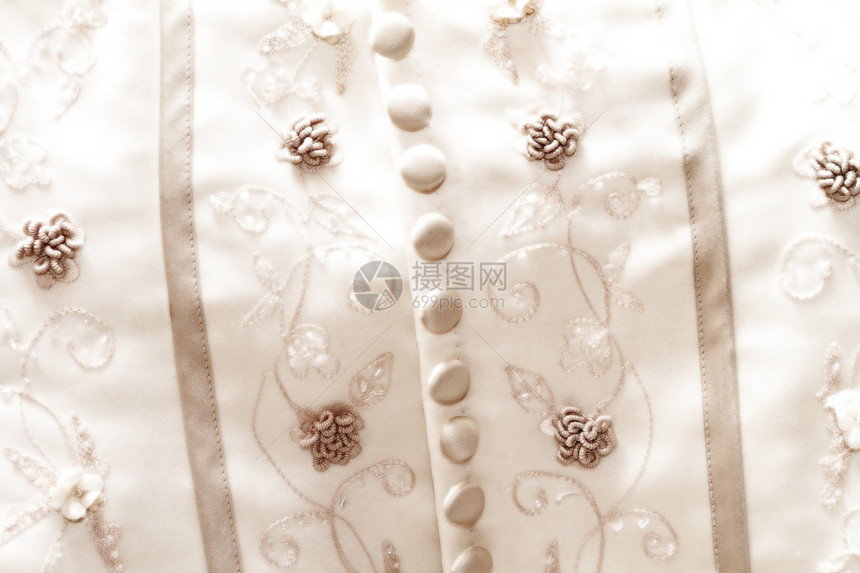 婚纱细节按钮裙子衣服丝带裁缝材料珍珠婚礼纺织品女性图片