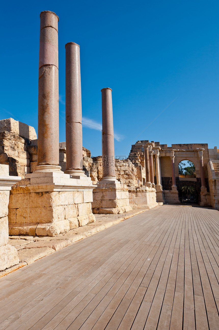古代贝谢剧院自然灾害阴影历史发掘首都柱子地震艺术文化图片