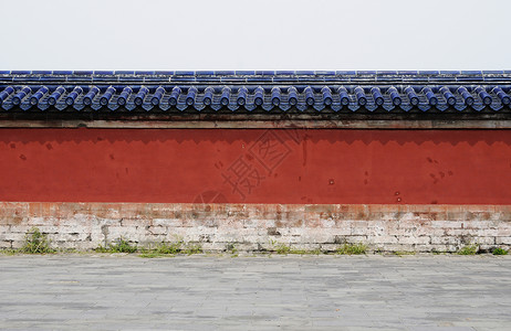 墙风景文化红色历史性石头地面观光蓝色绘画天空背景图片