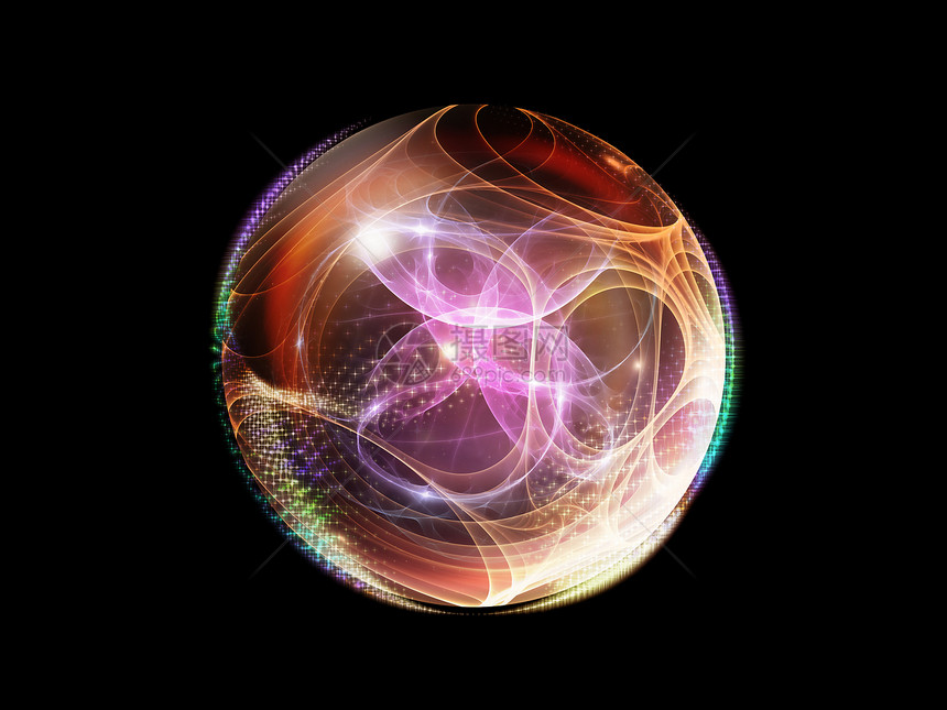 分形球的可视化粒子大理石渲染径向星星体积作品中心几何学图片
