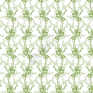 无缝花纹白色条纹创造力插图叶子装饰绘画绿色墙纸背景图片
