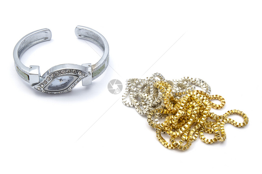 项链和项链手表脖子装饰品奢华珠子魅力石头宝藏圆形礼物图片